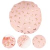 Unique Bargains Women Double Layer Gilded Bow Shower Cap 1 Pc - 3 of 3