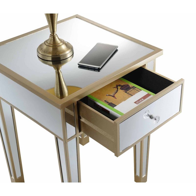 Gold Coast Mirrored End Table with Drawer - Breighton Home, 5 of 10