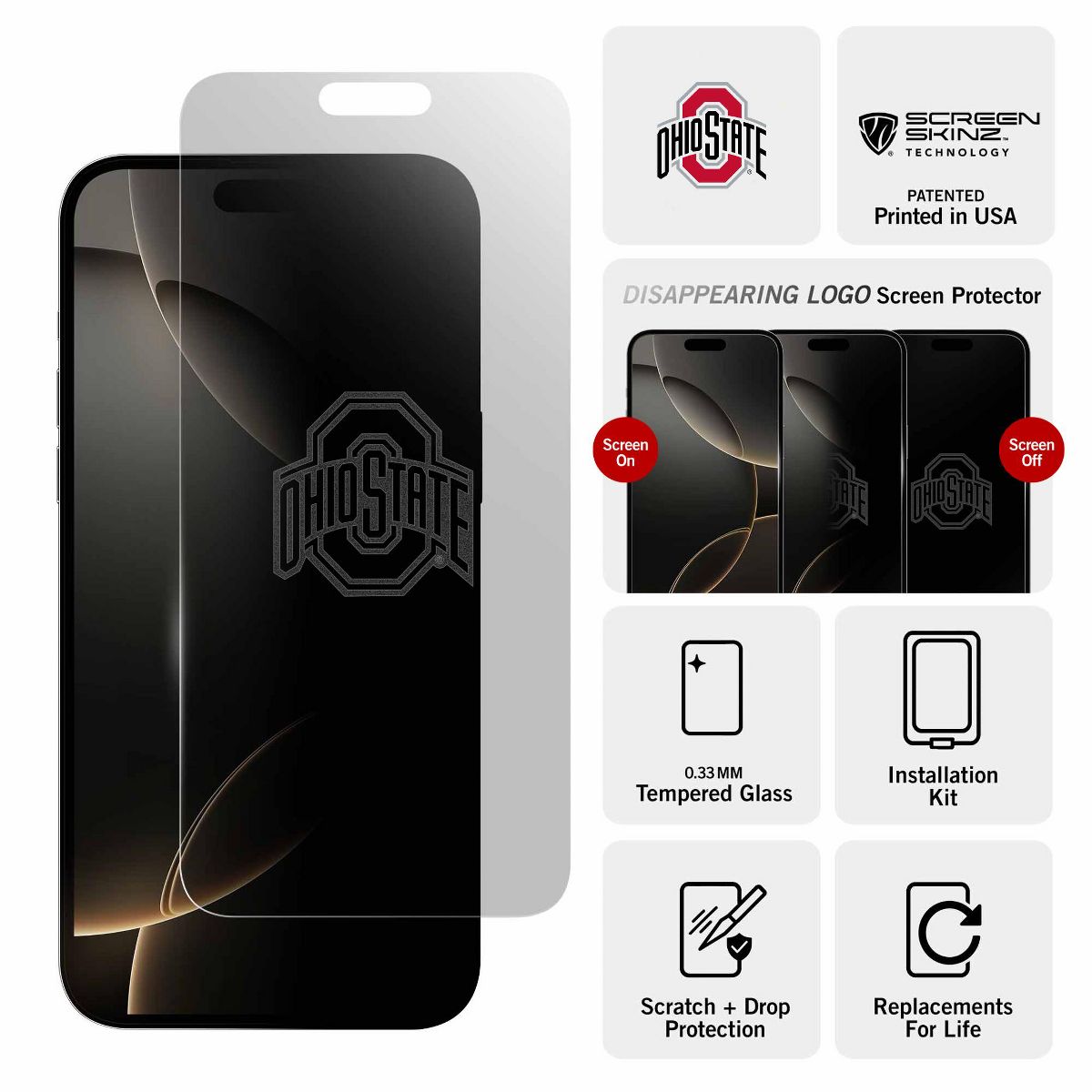 Screen Skinz Ohio State Buckeyes Clear Screen Protector - thumbnail 3