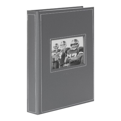 Gray Faux Leather Debossed Photo Album Set, 11.75" x 9.5"