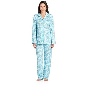 Casual Nights Women's Long Sleeve Floral Button Down Pajama Set - 1 of 4