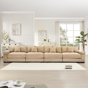 Christopher Knight Home Mavis Modern 170'' 4-Seater Oversized Corduroy Upholstered Sectional Sofa - 1 of 4