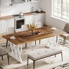 70.86" Farmhouse Dining Table for 6-8, Rustic Wood Kitchen Table with Sturdy Metal Frame - 4 of 4