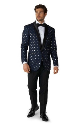 OppoSuits Men's Tuxedo - Goldy Dots - Blue - Size: US 52