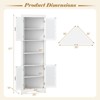 Costway 67" Tall Corner Hutch with  4 Fluted Glass Doors 3-Level Adjustable Shelves White/Black/Gray - 3 of 4
