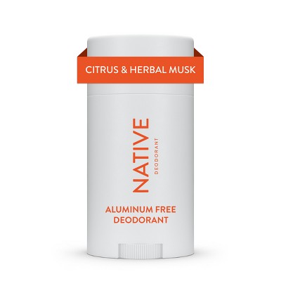 Native Deodorant for Men & Women - Citrus & Herbal Musk - Aluminum Free - 2.65oz