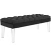 Modway Valet Tufted Button Performance Velvet Upholstered Bedroom Or Entryway Bench with Acrylic Legs in Black - 2 of 4