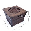 GDFStudio Banleigh Outdoor 40,000 BTU Lightweight Concrete Square Fire Pit Table, Brown - 3 of 4