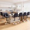 Ora Maison Set of 2 Adjustable Blue Counter Height Bar Stools, 360° Swivel PU Leather Chairs with Backs for Kitchen Island or Home Bar - 3 of 4
