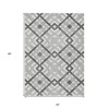 Gray Charcoal And Ivory Geometric Washable Indoor Outdoor Area Rug - 3 of 4