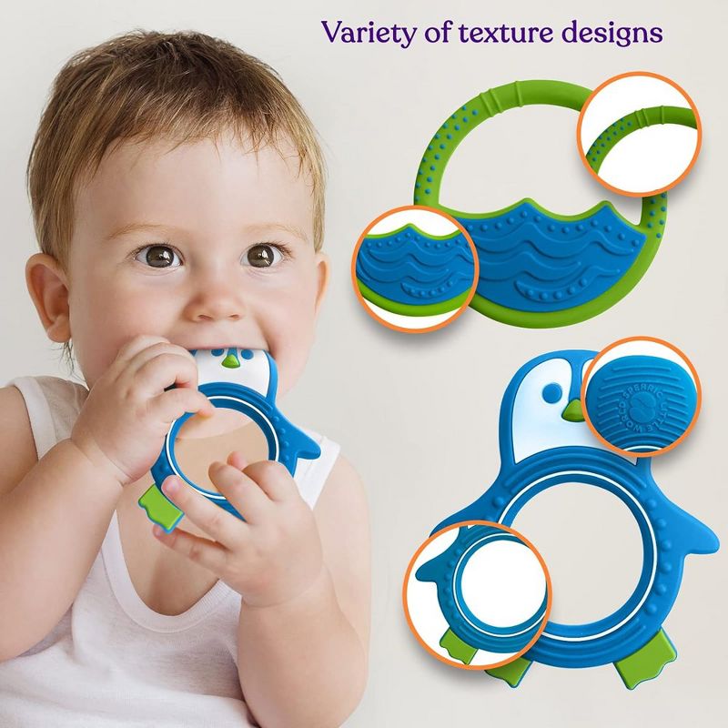 Baby Teething Toys for Newborn, Infants 0-6 Months Silicone Teethers for Babies 6-12 Months BPA Free, 4 of 6