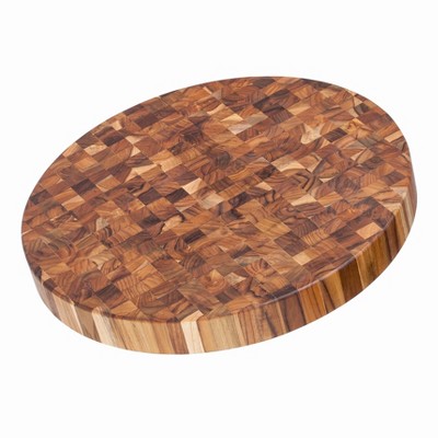 TeakHaus End Grain Butcher Block Teak Wood 18 Inch Circular Cutting Board