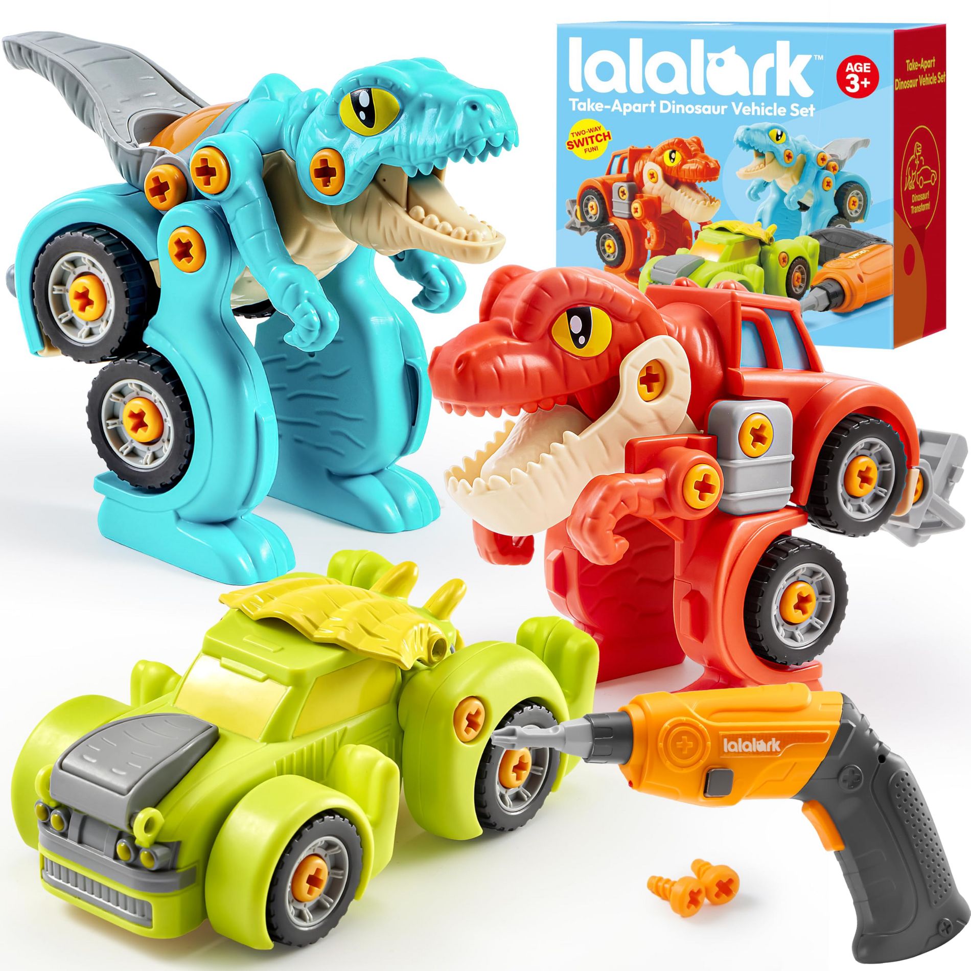 Joyfy Dinosaur Building Toys for Kids 3-7, STEM Toys Construction Set with Electric Drill, Educational Birthday Christmas Gift for Boys & Girls