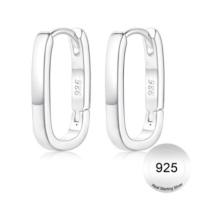 Turandoss S925 Sterling Silver Huggie Hoop Earrings for Women Girls - Dainty Small Chunky Silver Earring Hypoallergenic, Christmas Gifts for Women