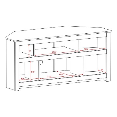 Black Corner TV Stand with Cabinet and Storage