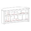 Vasari Corner Flat Panel TV Stand for TVs up to 48" Black - Prepac: Modern Entertainment Center with Cable Management - 3 of 4