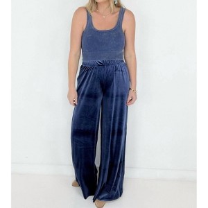 Women's Velvet Wide Leg Pants - ZENANA - 1 of 1
