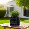 Wooakway 8" Dia Outdoor Indoor Ceramic Planter Pot Decorative Planter with Drainage Hole Patio Flower Pot - 3 of 4