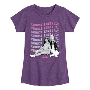 Girls' - Barbie - Choose Kindness Fitted Short Sleeve Graphic T-Shirt - 1 of 3