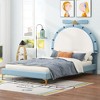 NicBex Twin Size Upholstered Platform Bed Frame with Alarm Clock Shaped Headboard for Kids,Wood Slats Support,No Box Spring Needed,Easy Assembly,Blue - 2 of 4