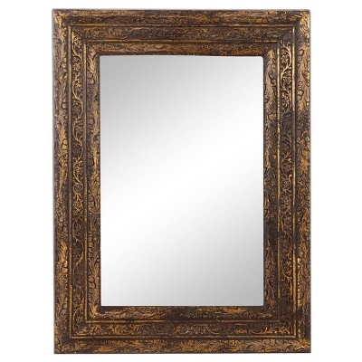 Rustic Wood Decorative Wall Mirror Gold - Olivia & May