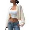 Coolmee Women's Bolero Shrug Sweater Open Front Cropped Cardigans Sweater Knit Fall Fashion Casual Long Sleeve Tops - 2 of 2
