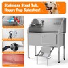 Sandinrayli Professional Dog Bathtub, Stainless Steel Pet Bathing Wash Station, Dog Grooming Tub with Nonslip Floor, Silver - 4 of 4