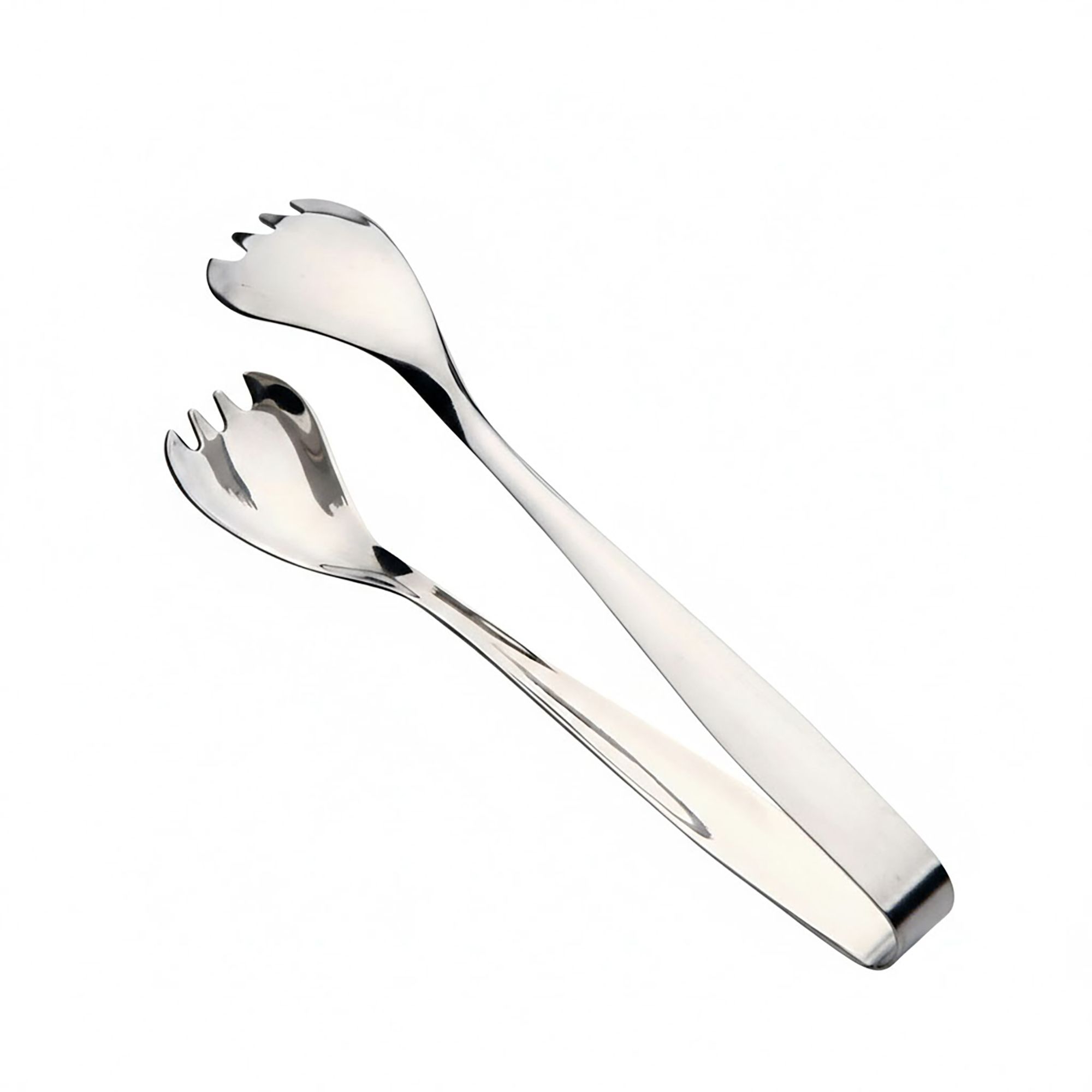 Alilang Stainless Steel Salad Tongs Mirror Finish Modern Serving Utensil Kitchen Tool -Silver