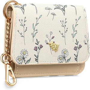 Clotth Womens Wallet RFID Blocking Slim Wallet for Women - Floral Vegan Leather Card Holder w/ 6 Slots, ID Window & Keychain - 1 of 4