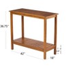 CAVINAS Acacia Wood Patio Table,42" Outdoor Side Table with Slatted Design,Multi-Purpose Patio End Table for Indoor,Outdoor - 3 of 4