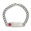 Black Bow Jewelry Men's Stainless Steel Red Enamel Medical I.D. 8.5 Inch Bracelet - 4 of 4