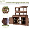 Sapphtopaz 65.7" Tall Garden Potting Bench Table with Hutch, Outdoor Potting Bench with 6 Drawers, 3 Adjustable Shelves, 2 Bottom Cabinets&Side Hooks - 2 of 4