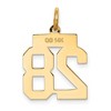 Black Bow Jewelry 14k Yellow Gold, Athletic Collection, Small Polished Number 28 Pendant - 3 of 4
