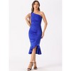 INSPIRE CHIC Women's One Shoulder Sleeveless Ruched Party Fishtail Midi Dress - 4 of 4