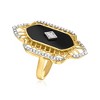 Ross-Simons Black Onyx and 0.30 ct. t.w. White Topaz Ring in 18kt Gold Over Sterling - 3 of 4