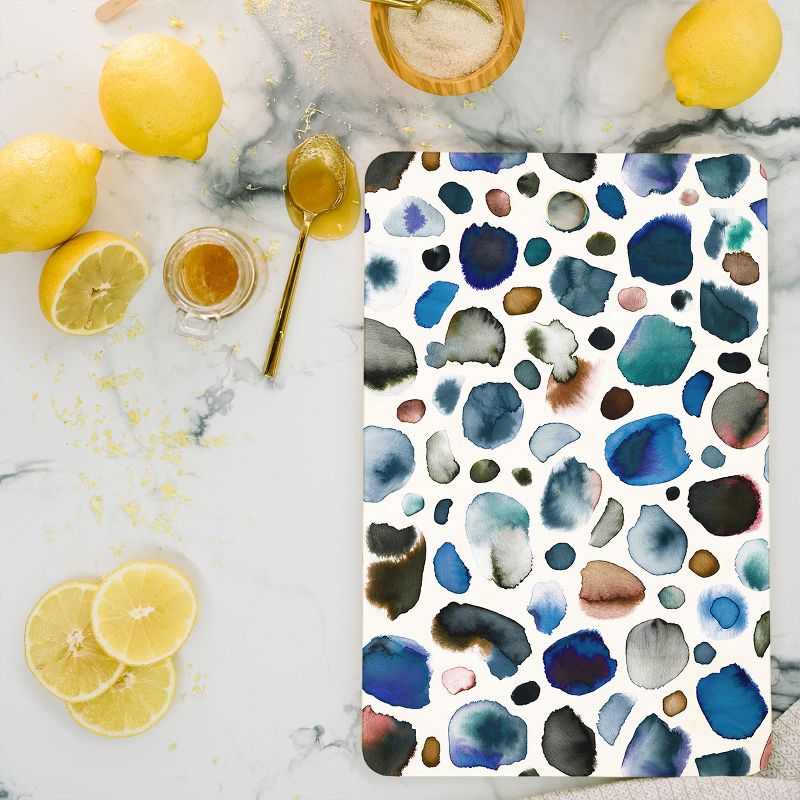 Ninola Design Watercolor Stains Blue Gold Rectangle Cutting Board - Deny Designs, 2 of 4