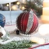TopComfy Decorative Object Glass Christmas Ball Ornaments Set of 6 for Holiday Tree Decor, Red, 3.9"*3.9"*3.9" - 2 of 4