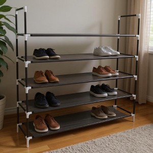 GustoWave 5-Layer Shoe Rack 100cm Super Wide Extra Large Combined Simple Shoe Holder Black - 1 of 4