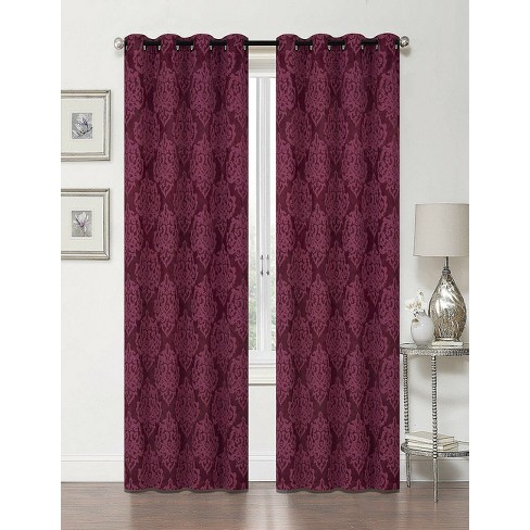 Kate Aurora 2 Pack Delaney Room Darkening Damask Print Grommet Curtain - image 1 of 4