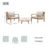 Moda Furnishings 3 - Piece Acacia Wood Patio Outdoor Conversation Set With Cushions - 4 of 4