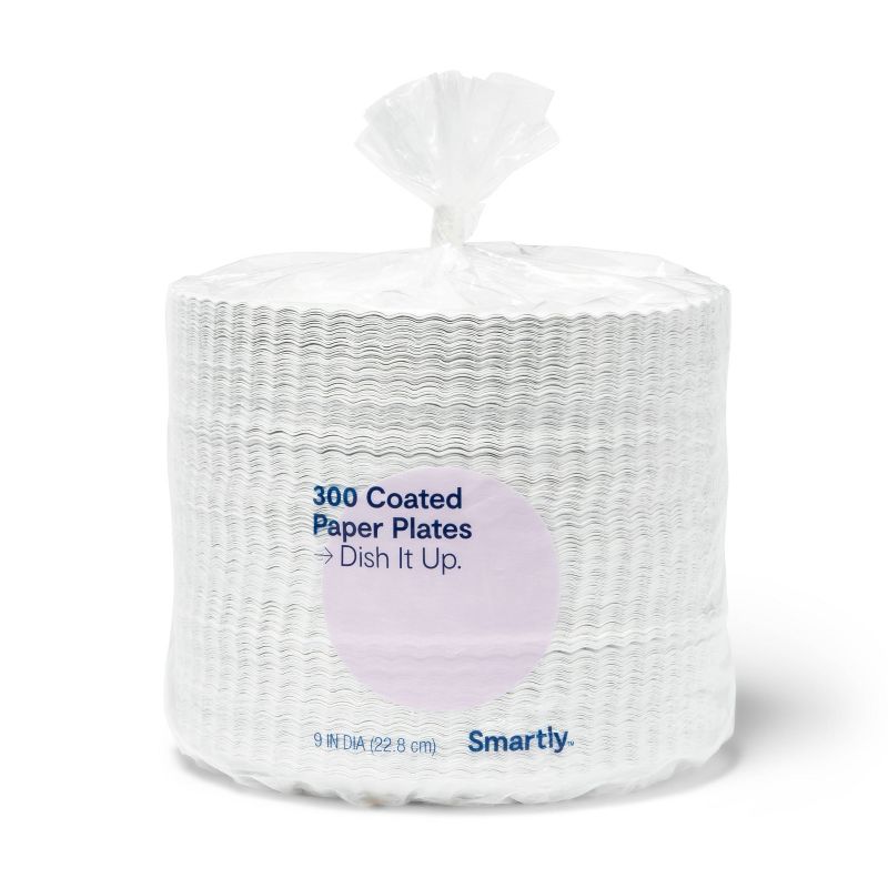 Coated Disposable Paper Plates - 9" - Smartly™, 1 of 5