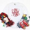 S.W.Smiley Oh What Fun Sparkle - Womens Garment Dyed Long Sleeve - 2 of 3