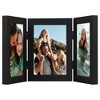 Americanflat Hinged 3 Photo Frame in Black MDF - Desk Photo Frame for 4X6" Photos - Tri Folding Picture Frame For Desk - 2 of 4