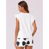 cheibear Women's Cute Soft Sleeveless Ruffled Top with Shorts 2 Pcs Loungewear Set - 4 of 4