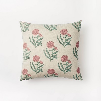 Floral Printed Square Throw Pillow - Threshold™ designed with Studio McGee