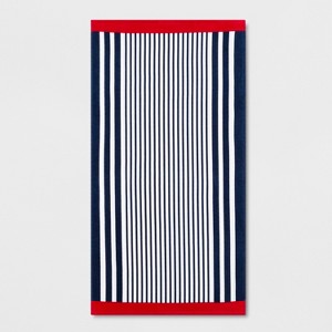Stripe Beach Towel Blue/Red - Sun Squad