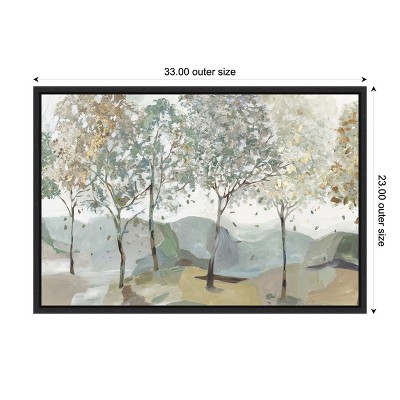 Breezy Landscape Trees I Black Framed Canvas Wall Art