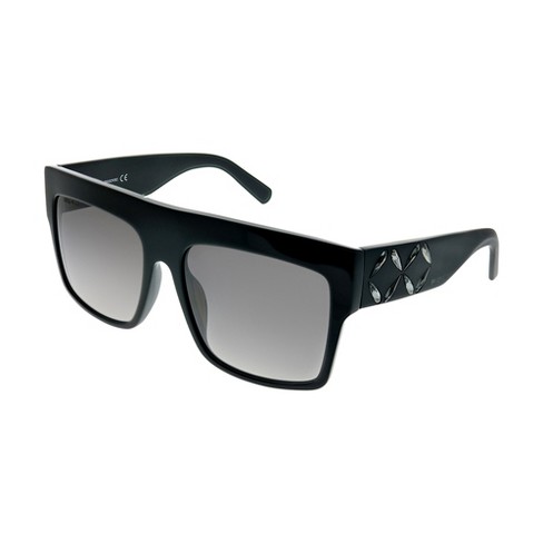Swarovski Sk0128 01b Womens Square Sunglasses Shiny Black 56mm : Target