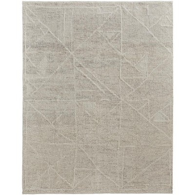 Tan and Ivory Wool Hand Knotted Area Rug