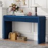 Farmhouse Entryway Console Table with 3 Fluted Drawers, Hallway Table with Curved Edge for Living Room or Office - Panipeachy - 2 of 4